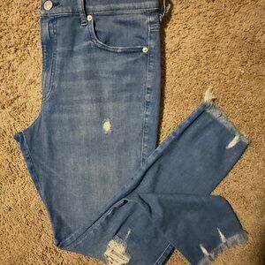 NWOT Express sz.14R  Hyper Stretch Ankle High Rise Jeans Legging Ripped